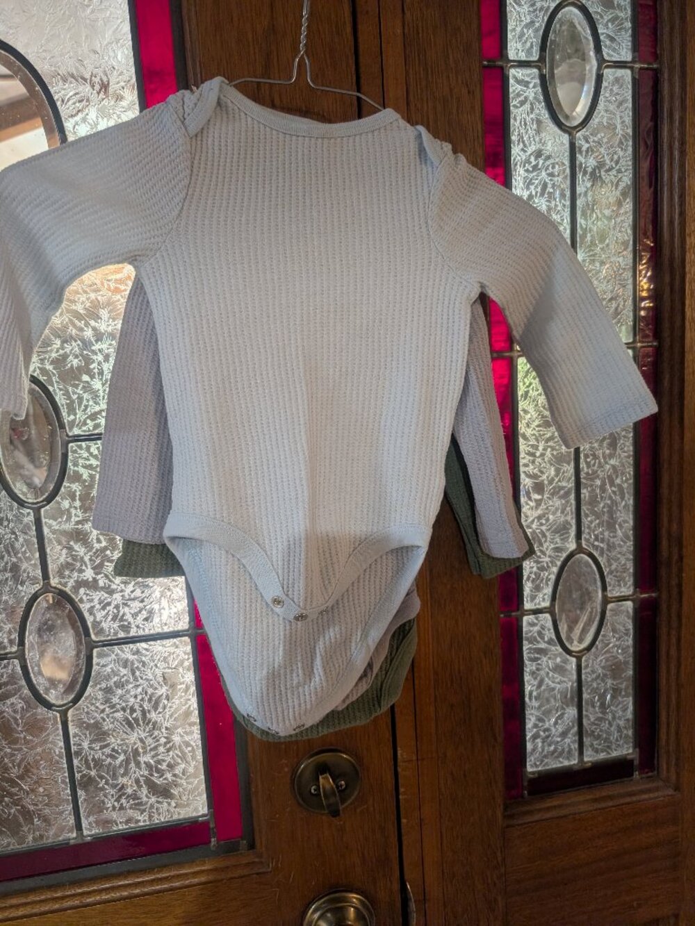baby long-sleeve bodysuit, size 12 months; qty 3